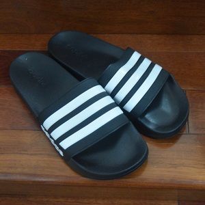 adidas men’s Adilette slides, black size 12